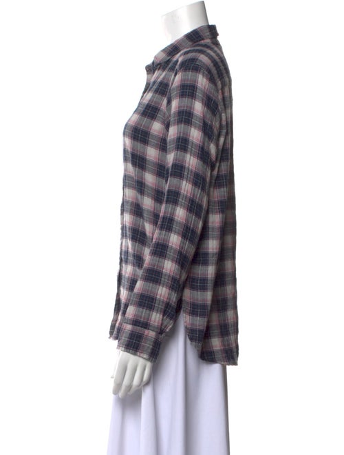 Xirena Plaid Print Long Sleeve Button-Up Top