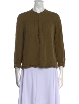 Xirena Mock Neck Three-Quarter Sleeve Blouse