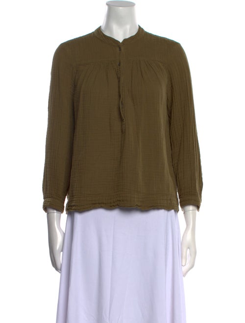 Xirena Mock Neck Three-Quarter Sleeve Blouse