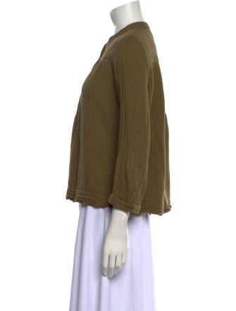 Xirena Mock Neck Three-Quarter Sleeve Blouse