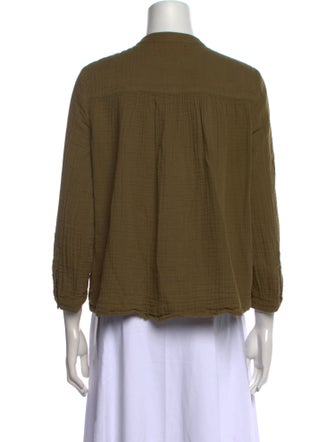 Xirena Mock Neck Three-Quarter Sleeve Blouse