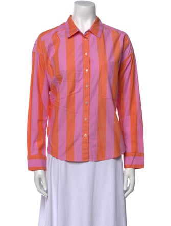 Xirena Striped Long Sleeve Button-Up Top