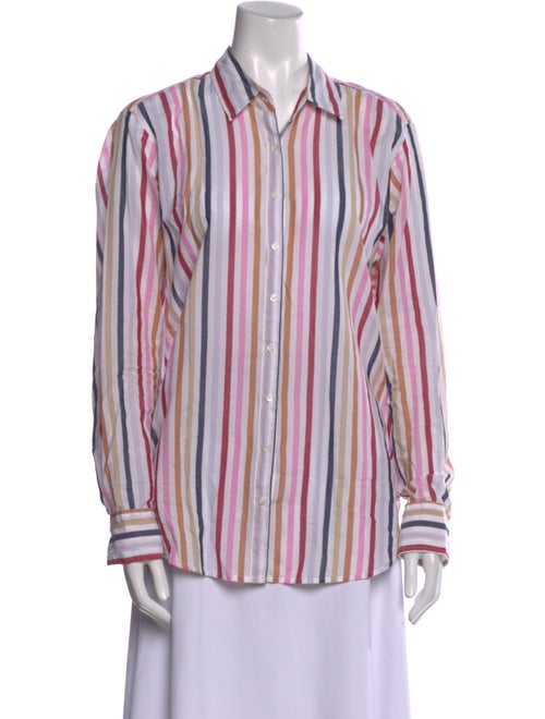 Xirena Striped Long Sleeve Button-Up Top
