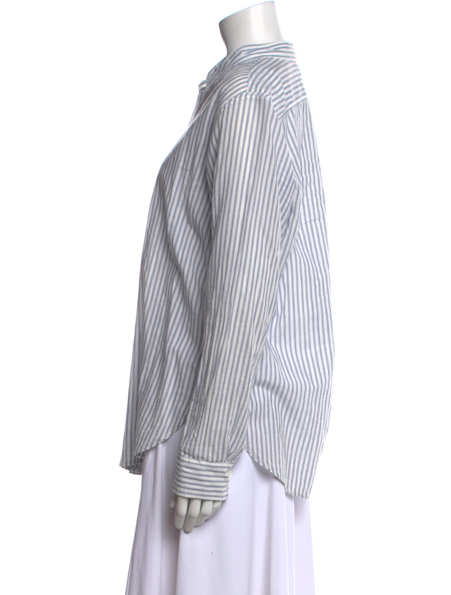 Xirena Striped Long Sleeve Button-Up Top