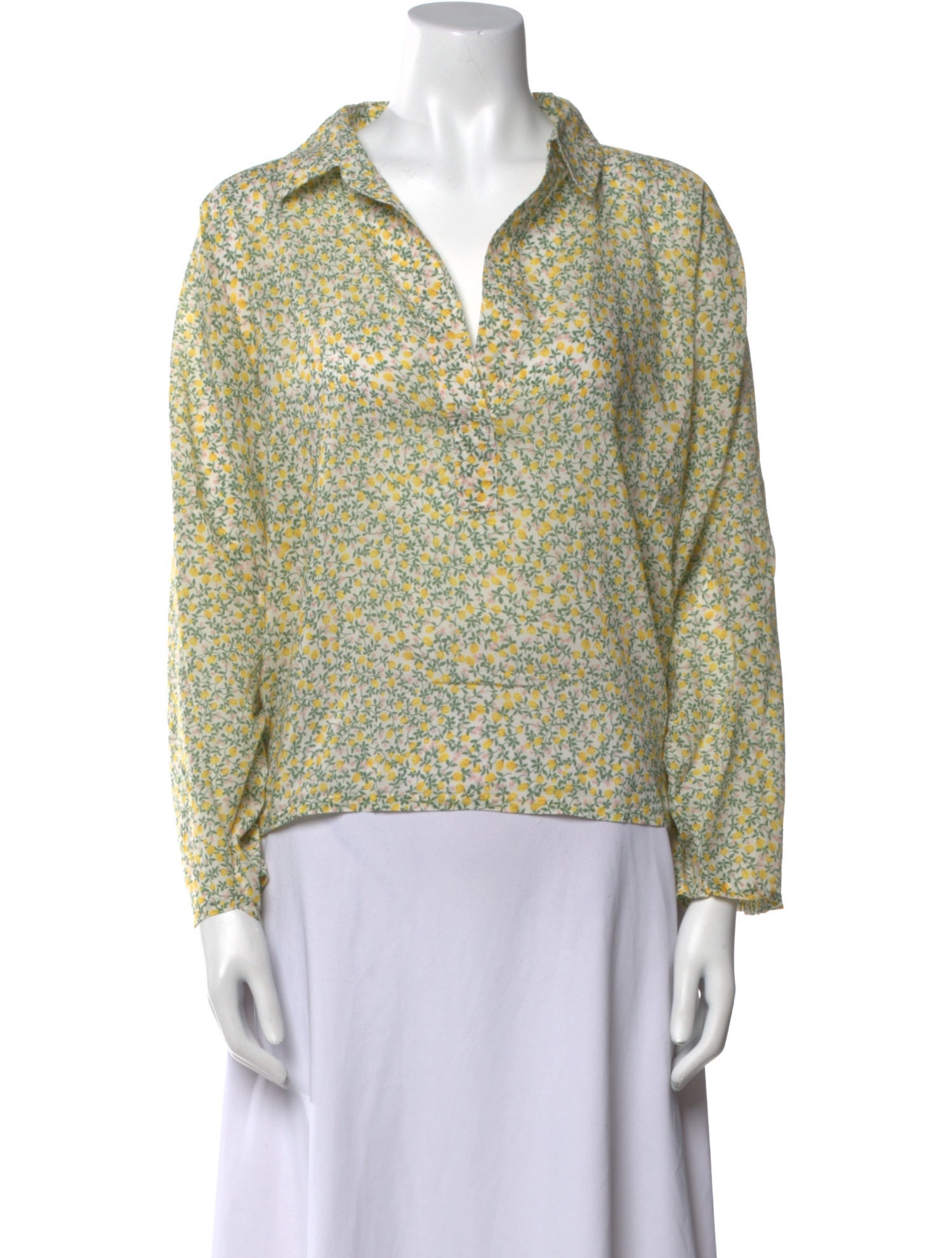 Xirena Floral Print V-Neck Sweatshirt