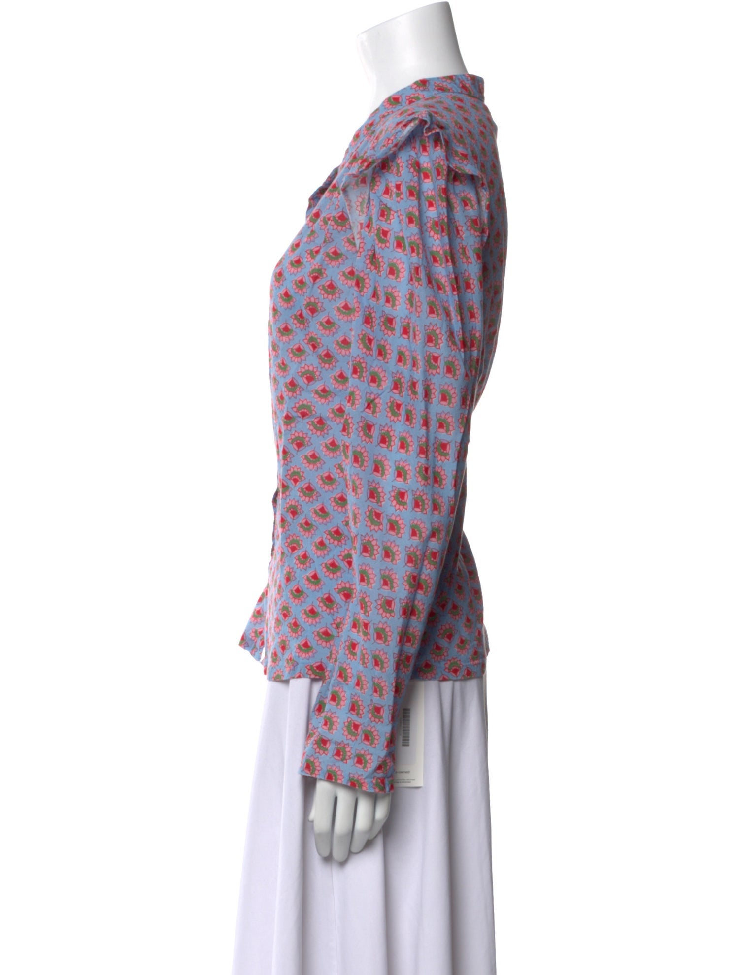 Xirena Printed Three-Quarter Sleeve Blouse