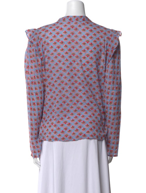 Xirena Printed Three-Quarter Sleeve Blouse