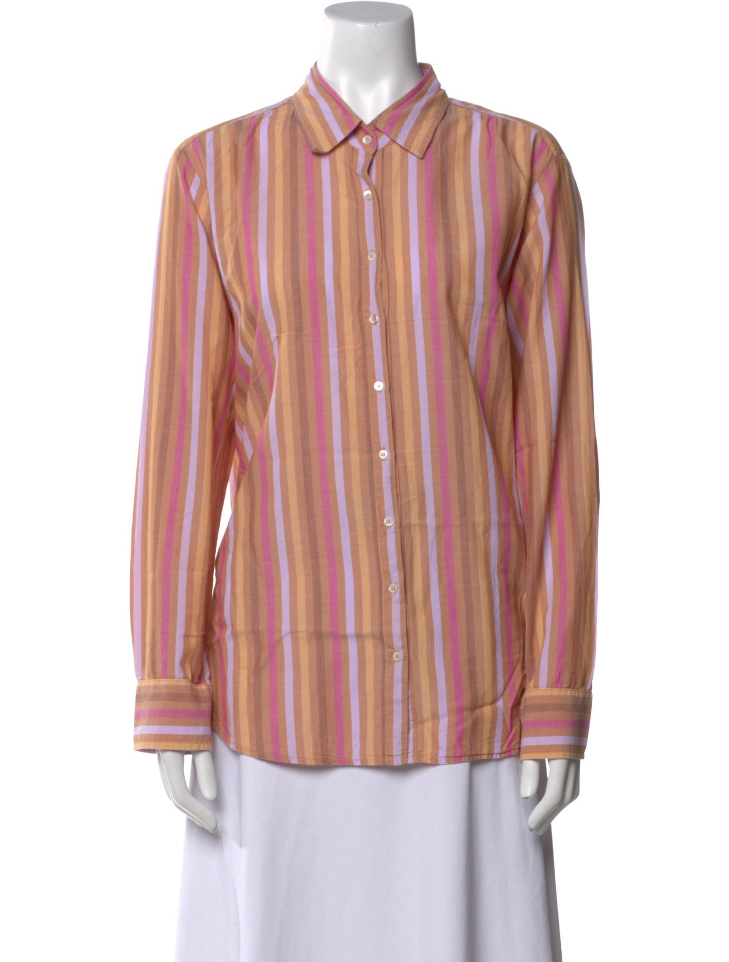 Xirena Striped Long Sleeve Button-Up Top
