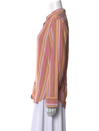 Xirena Striped Long Sleeve Button-Up Top