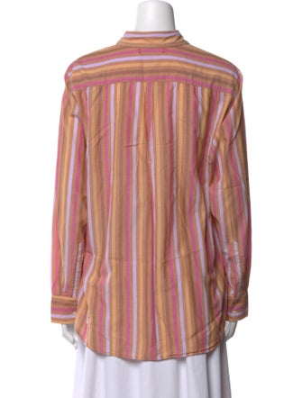 Xirena Striped Long Sleeve Button-Up Top