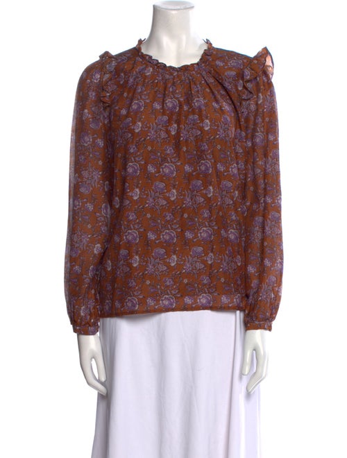 Xirena Floral Print Mock Neck Blouse
