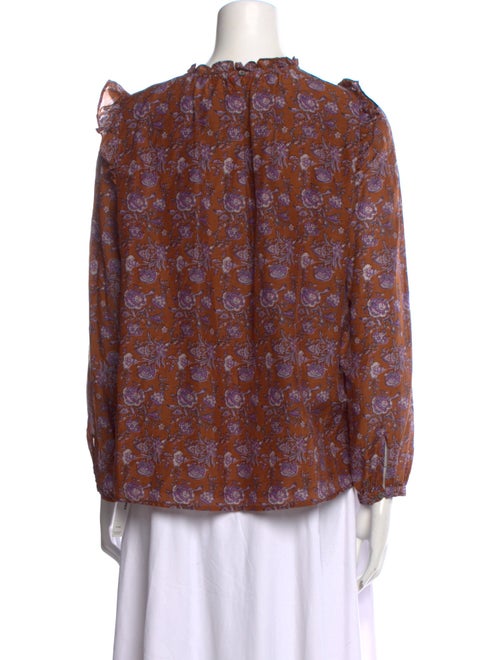 Xirena Floral Print Mock Neck Blouse