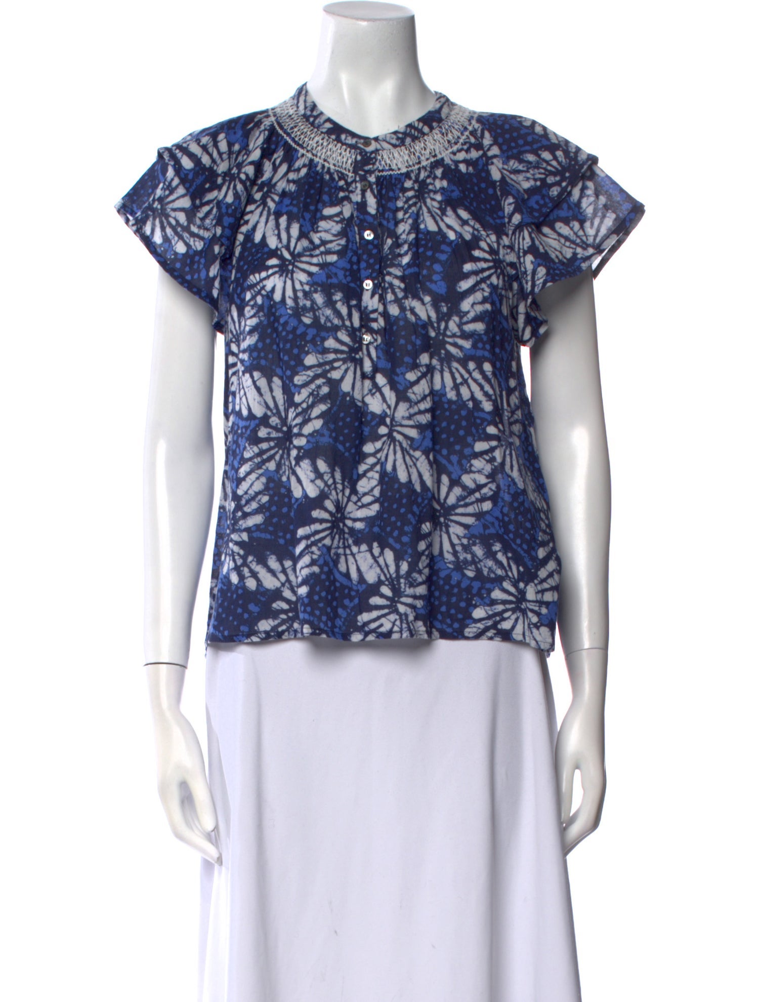 Xirena Printed Crew Neck Blouse