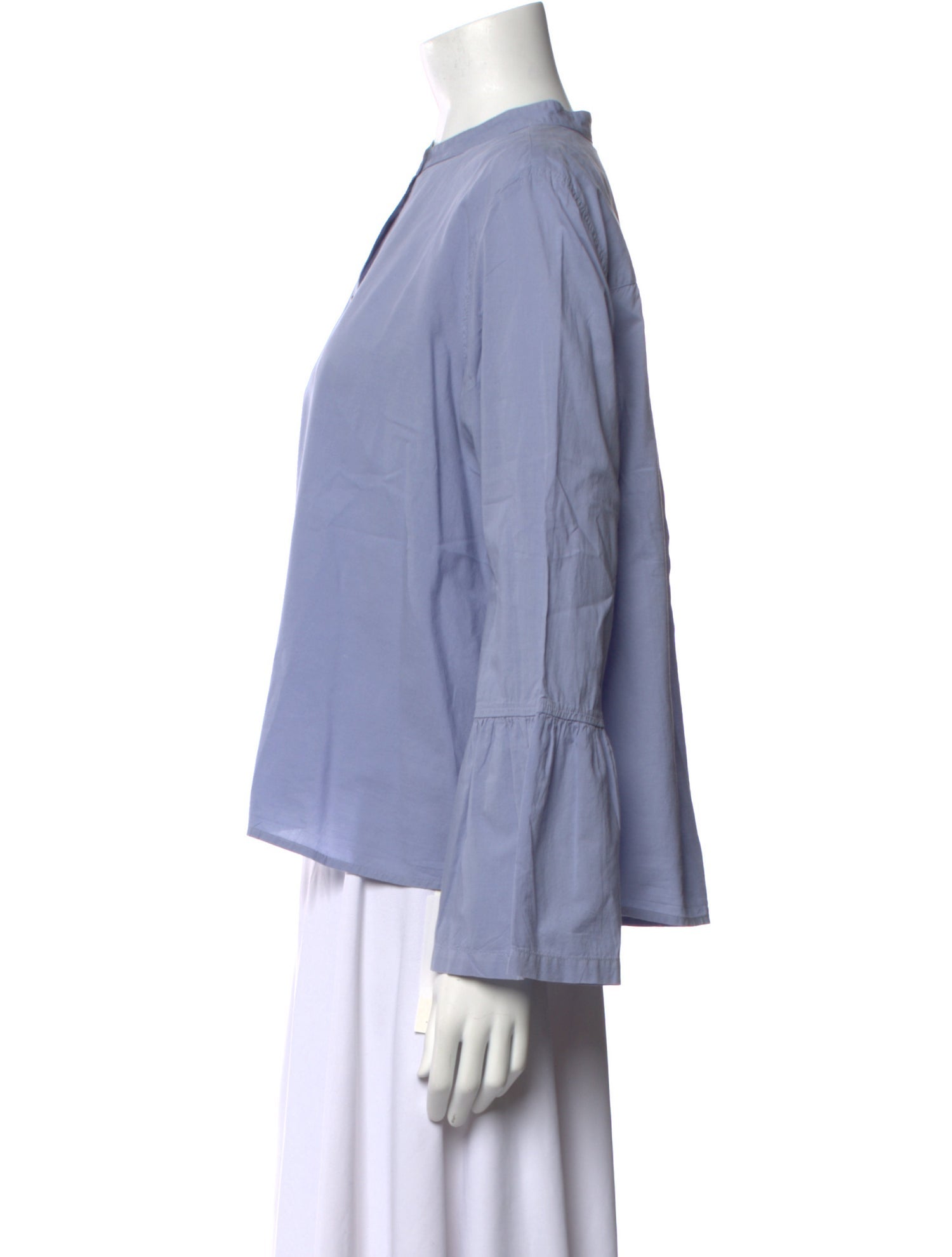 Xirena Mock Neck Long Sleeve Button-Up Top