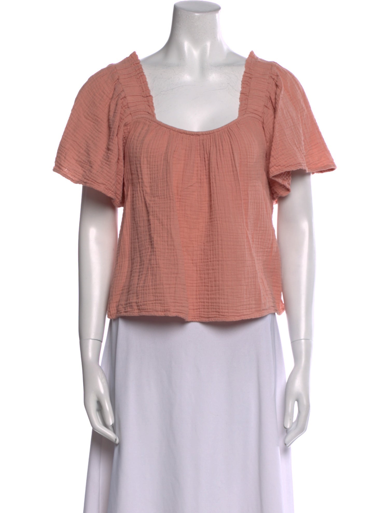 Xirena Square Neckline Short Sleeve Crop Top