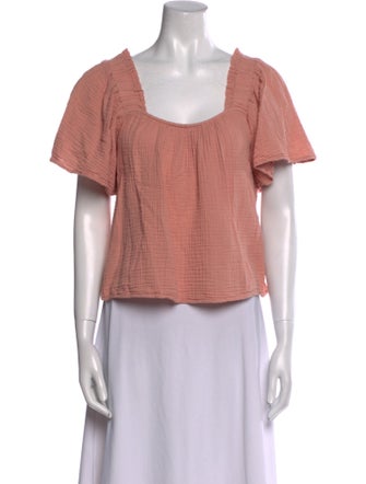 Xirena Square Neckline Short Sleeve Crop Top