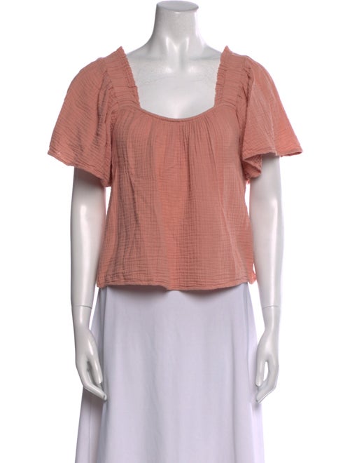 Xirena Square Neckline Short Sleeve Crop Top