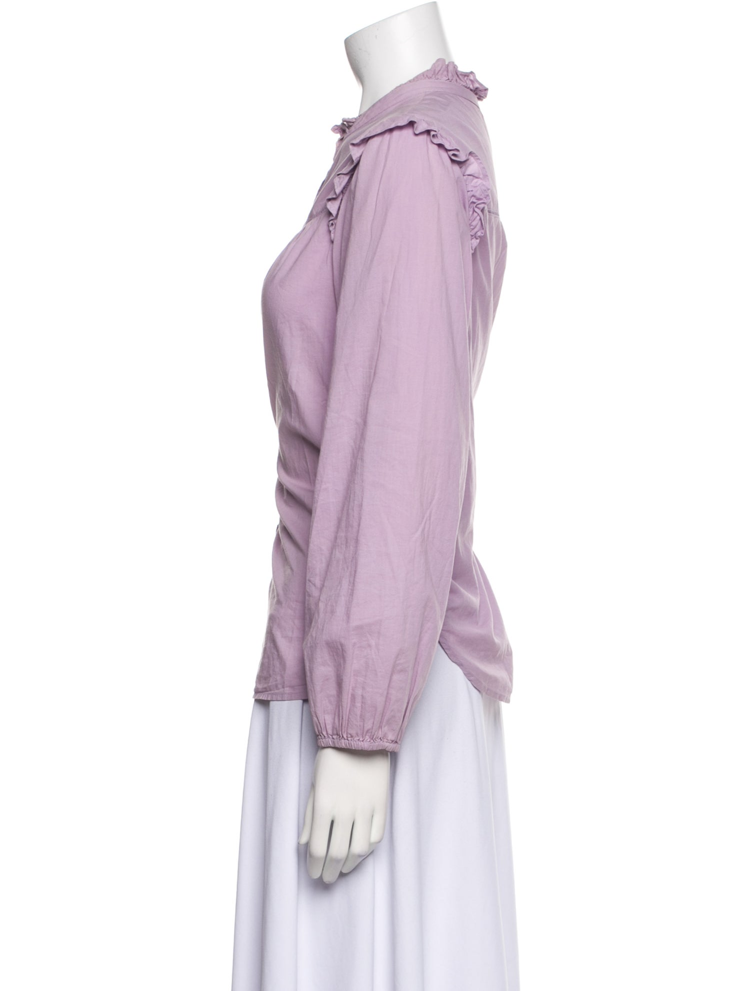 Xirena Mock Neck Long Sleeve Button-Up Top