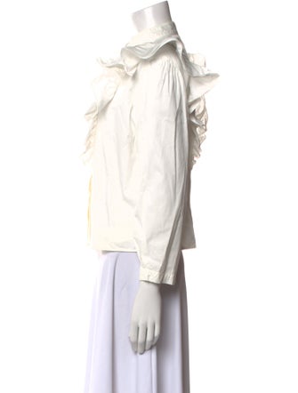 Xirena Mock Neck Three-Quarter Sleeve Button-Up Top