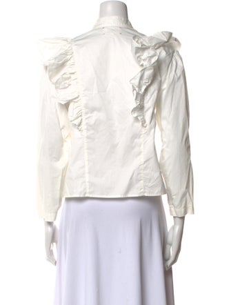 Xirena Mock Neck Three-Quarter Sleeve Button-Up Top