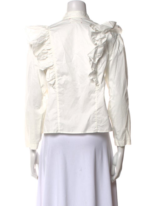 Xirena Mock Neck Three-Quarter Sleeve Button-Up Top