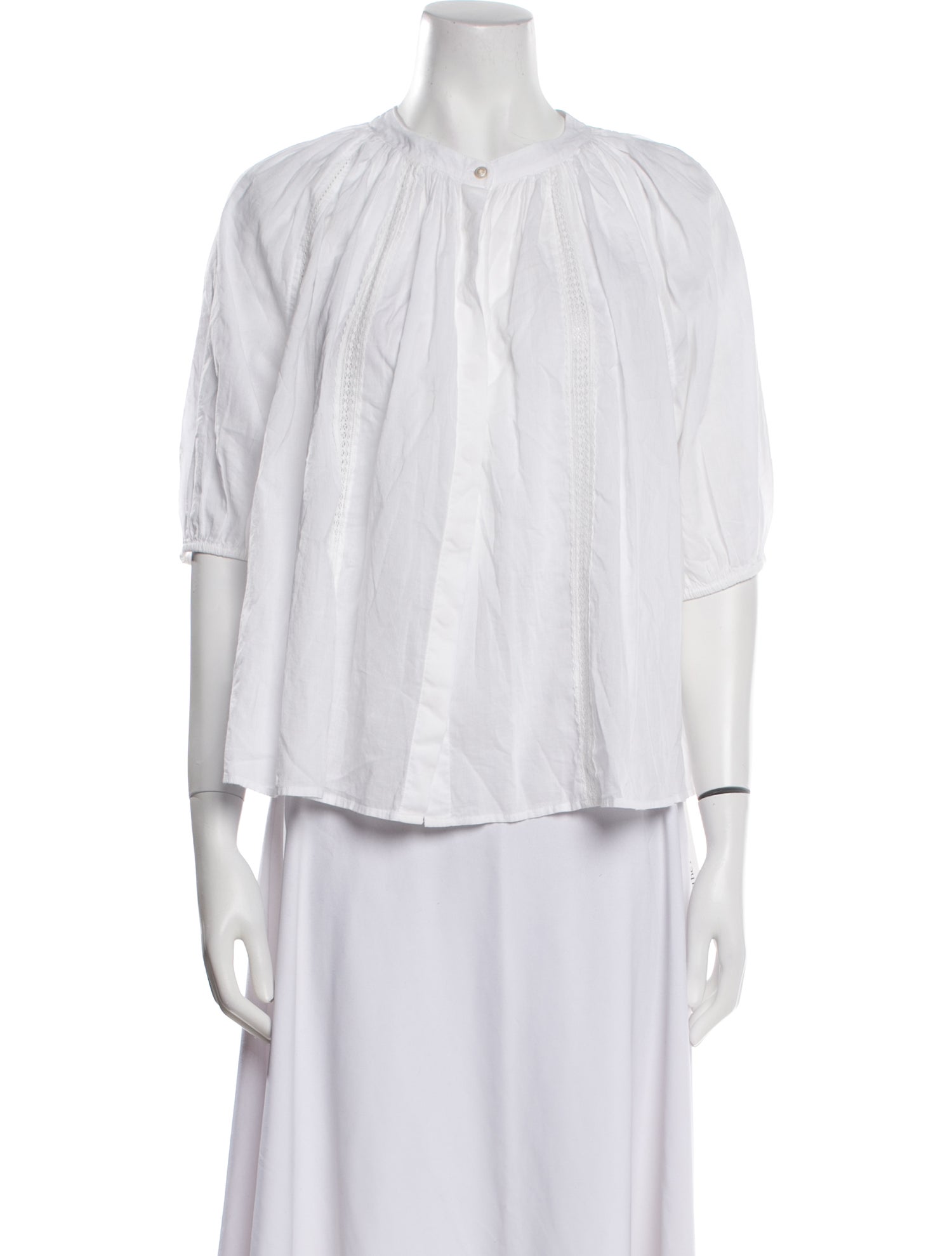 Xirena Crew Neck Three-Quarter Sleeve Blouse