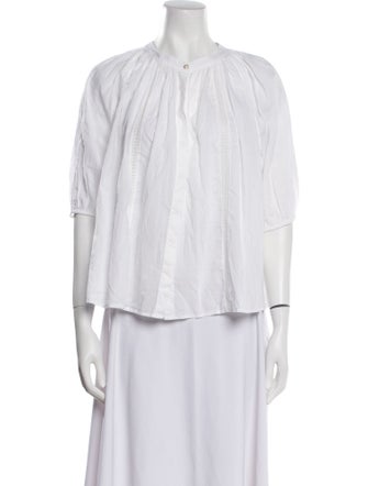 Xirena Crew Neck Three-Quarter Sleeve Blouse