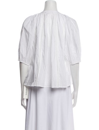 Xirena Crew Neck Three-Quarter Sleeve Blouse