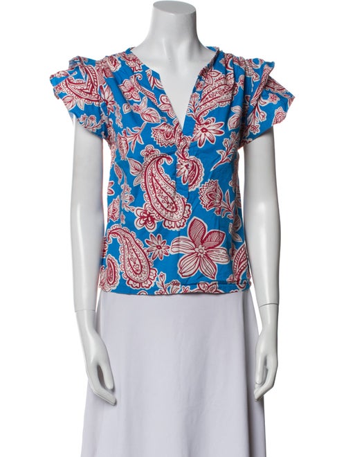 Xirena Printed V-Neck Blouse