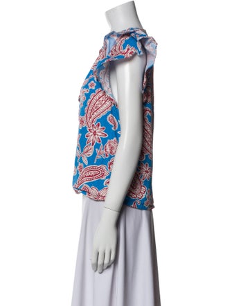 Xirena Printed V-Neck Blouse