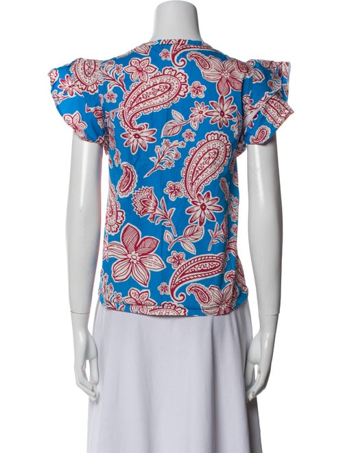 Xirena Printed V-Neck Blouse