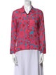Xirena Floral Print Three-Quarter Sleeve Button-Up Top