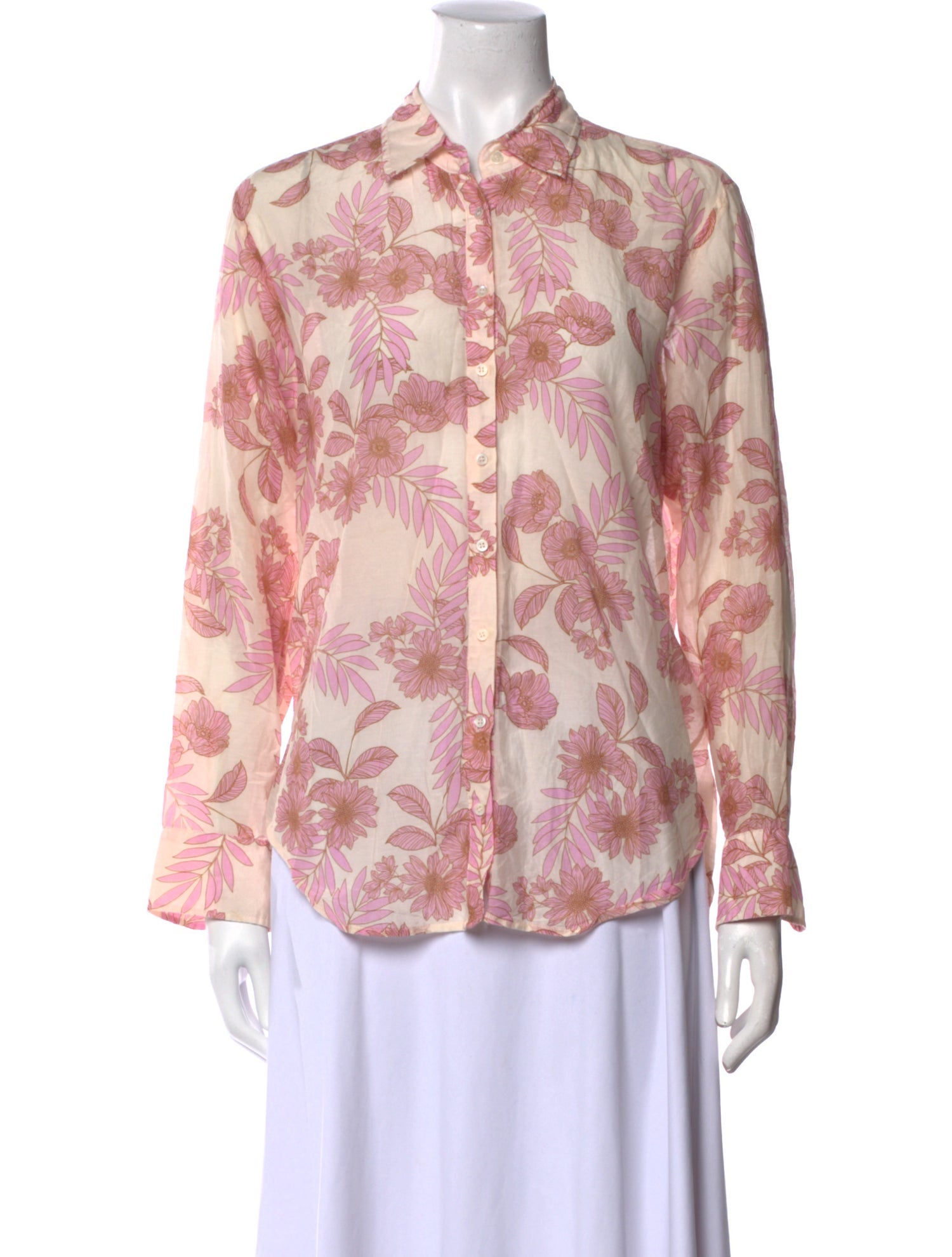 Xirena Floral Print Long Sleeve Button-Up Top