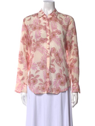 Xirena Floral Print Long Sleeve Button-Up Top