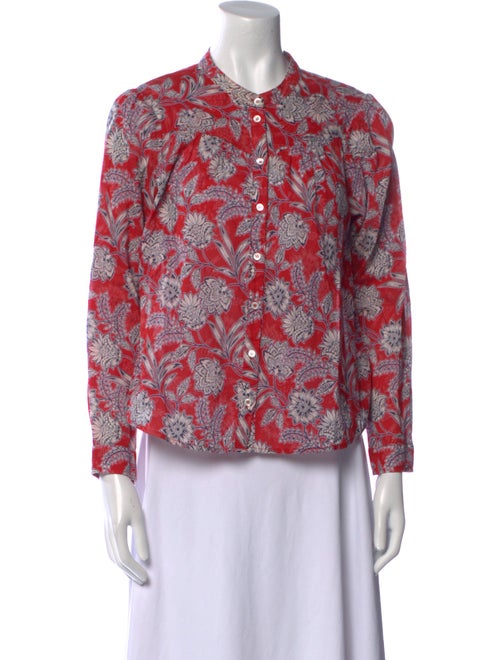 Xirena Floral Print Mock Neck Blouse