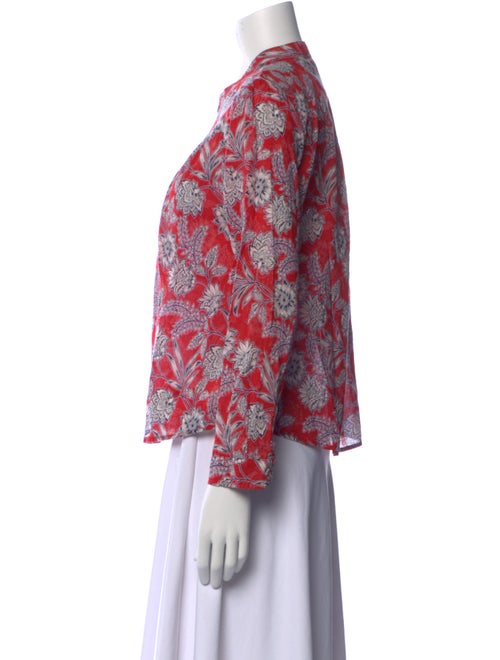 Xirena Floral Print Mock Neck Blouse