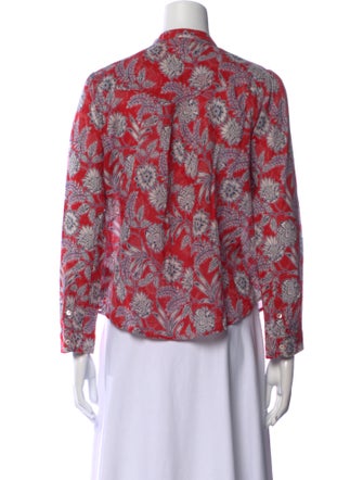 Xirena Floral Print Mock Neck Blouse