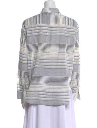 Xirena Striped Long Sleeve Button-Up Top