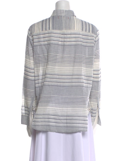 Xirena Striped Long Sleeve Button-Up Top