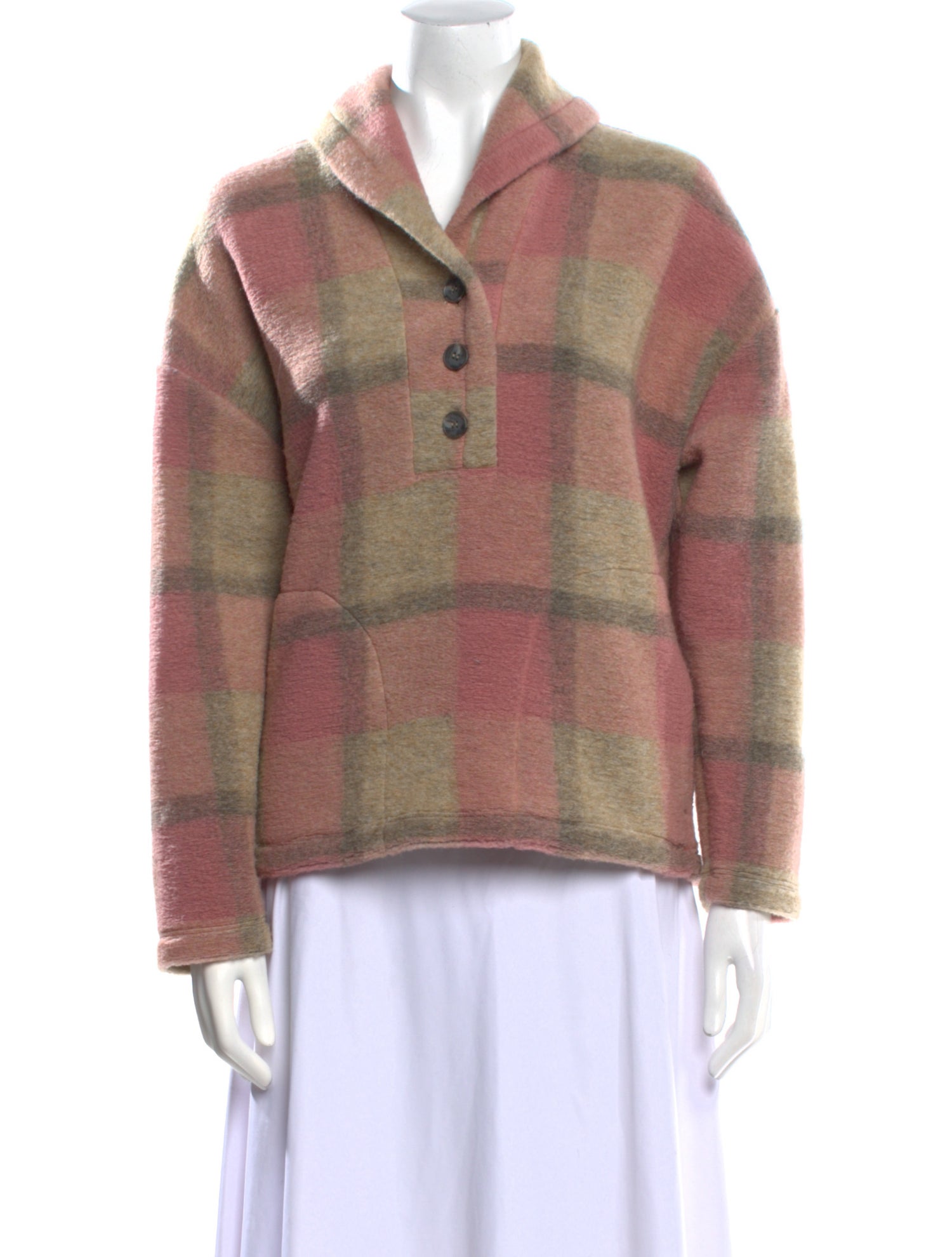 Xirena Plaid Print V-Neck Sweater