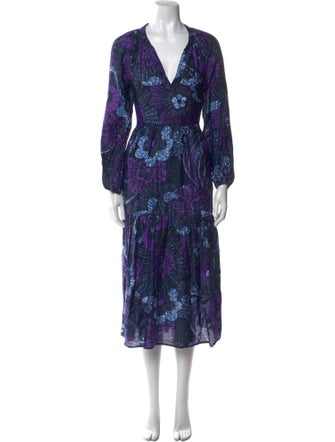 Xirena Floral Print Midi Length Dress