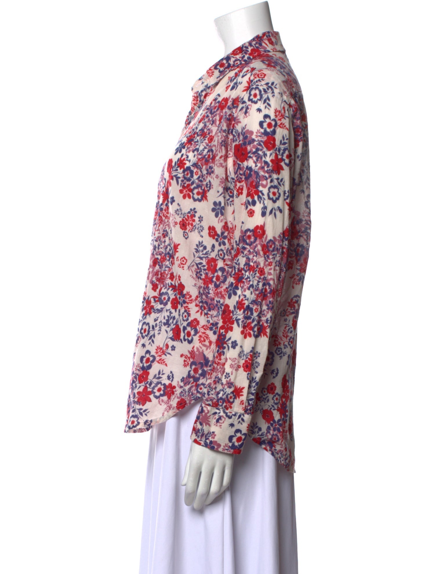 Xirena Floral Print Long Sleeve Button-Up Top