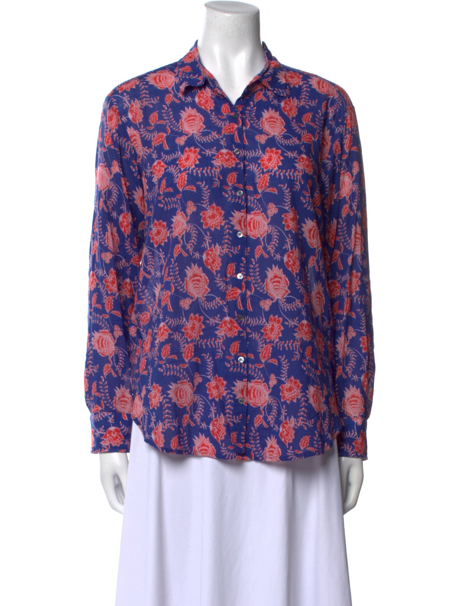 Xirena Floral Print Long Sleeve Button-Up Top