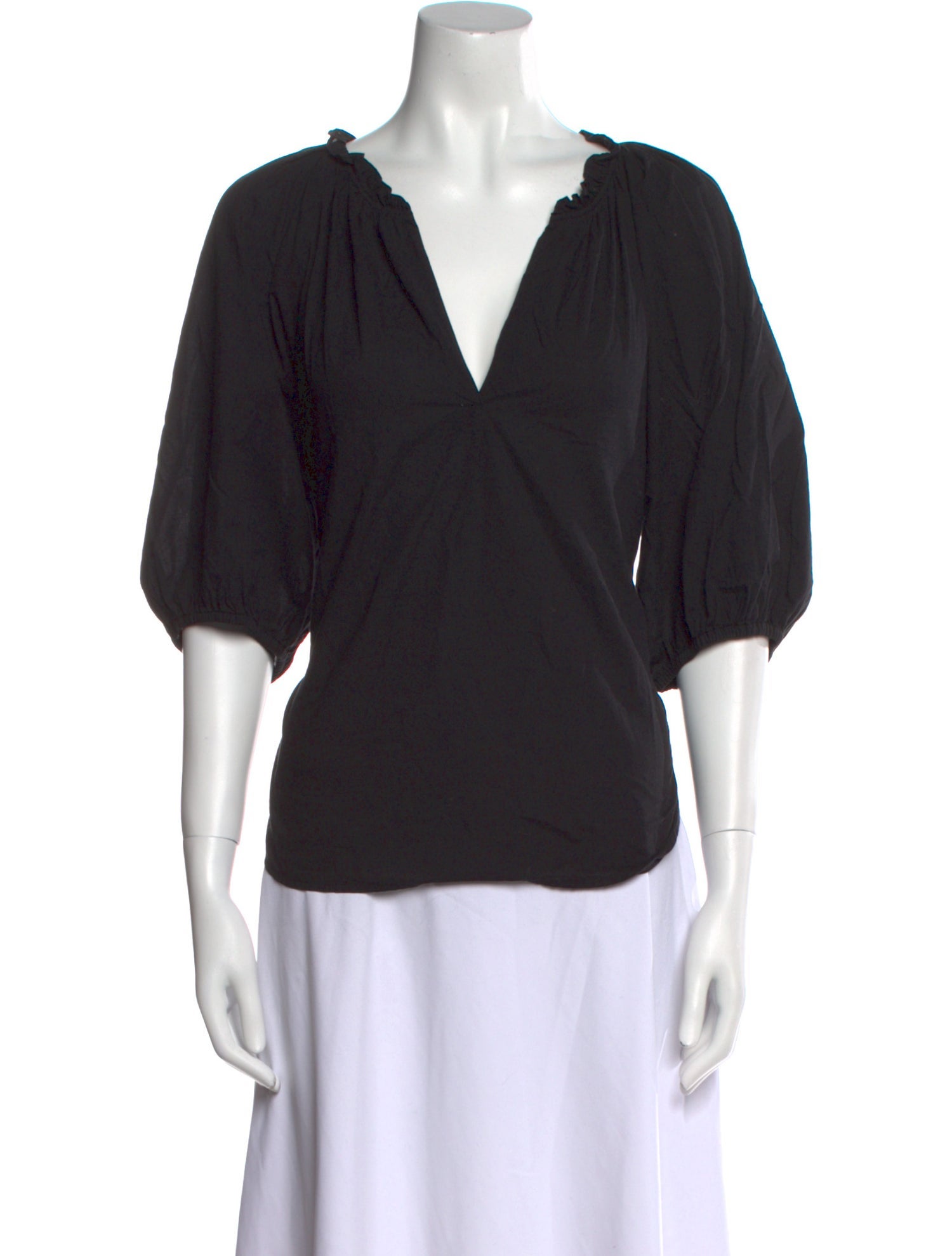 Xirena V-Neck Short Sleeve Blouse
