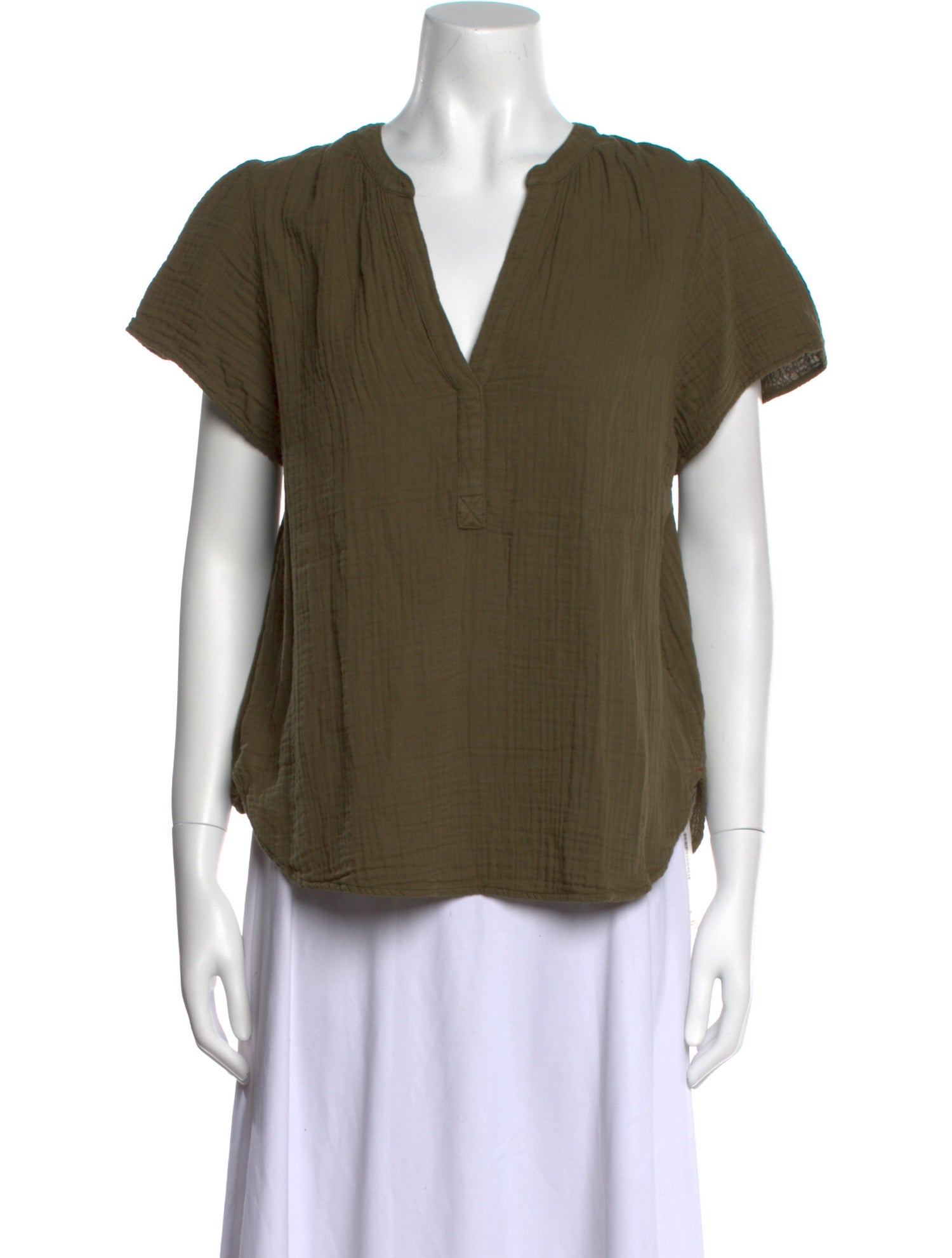 Xirena V-Neck Short Sleeve Blouse