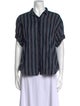 Xirena Striped Short Sleeve Button-Up Top