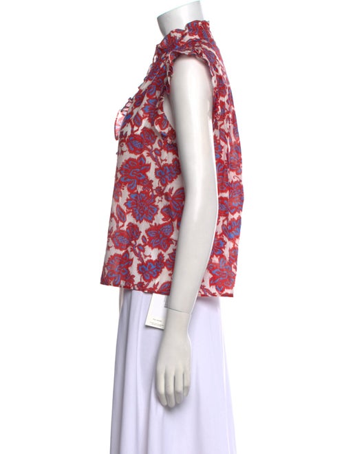 Xirena Floral Print Mock Neck Blouse