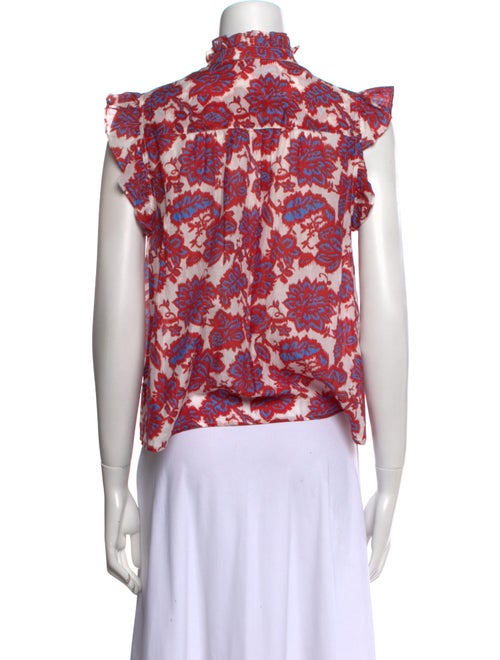 Xirena Floral Print Mock Neck Blouse