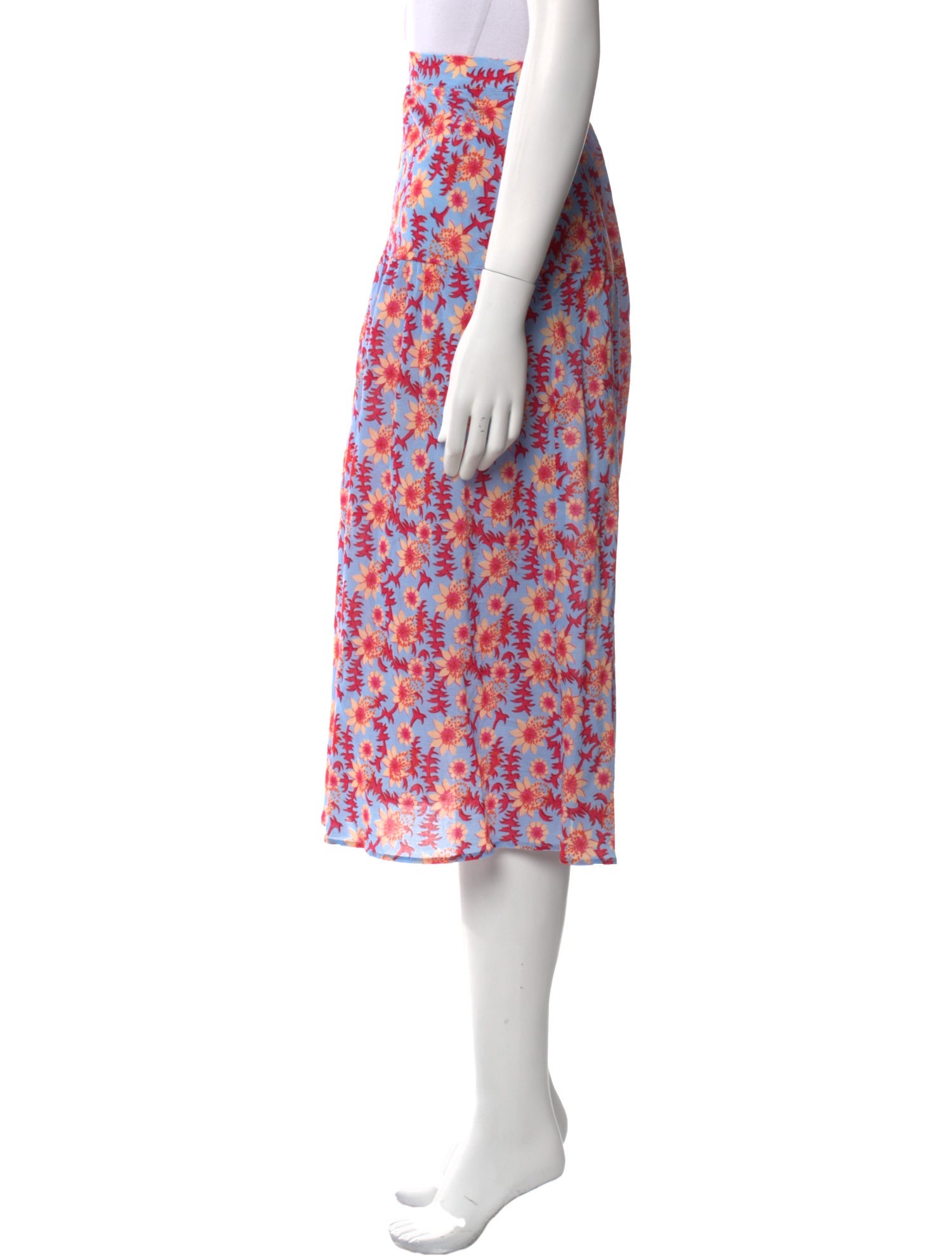 Xirena Floral Print Midi Length Skirt