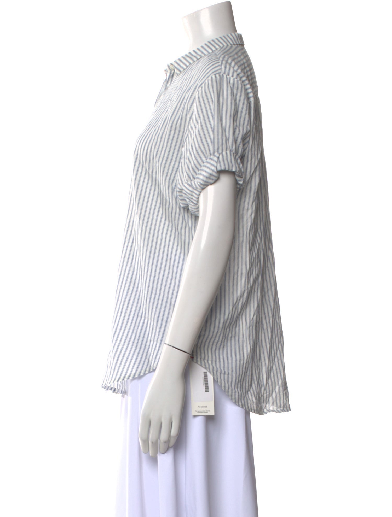 Xirena Striped Short Sleeve Button-Up Top